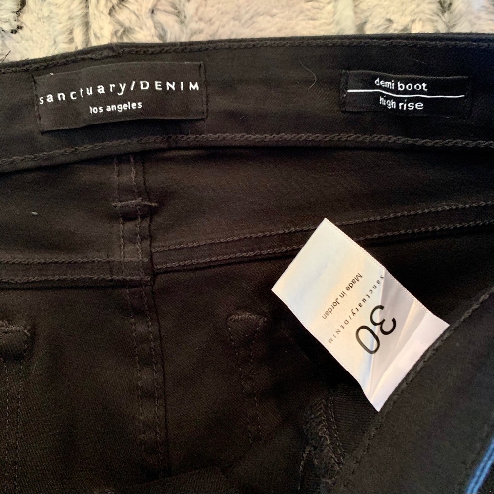 Black snake coated Sanctuary flare leg jeans - Picture 3 of 9